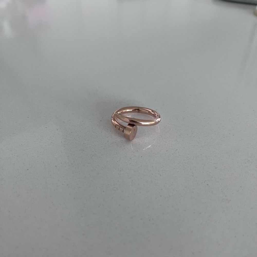Designer inspired nail ring size 7 rose gold